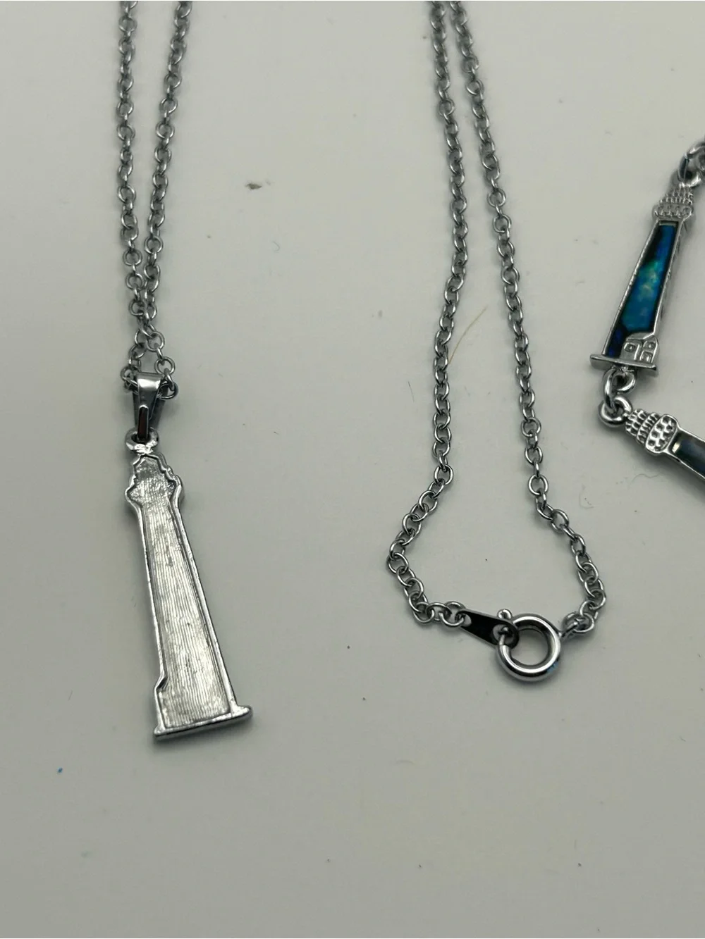 Silver Tone Blue Abalone Inlay Jewelry Set - Necklace, Bracelet & Earrings (7)